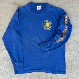 Vintage 1993 Boston Marathon 97th Long Sleeve Shirt Blue Anvil Mens Medium